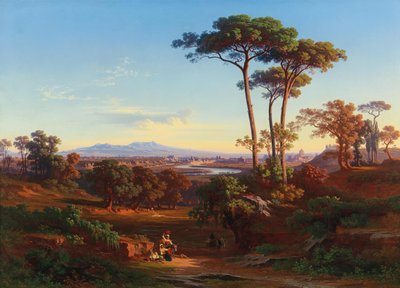 Uitzicht op Rome vanaf Monte Mario door Johann Jakob Frey